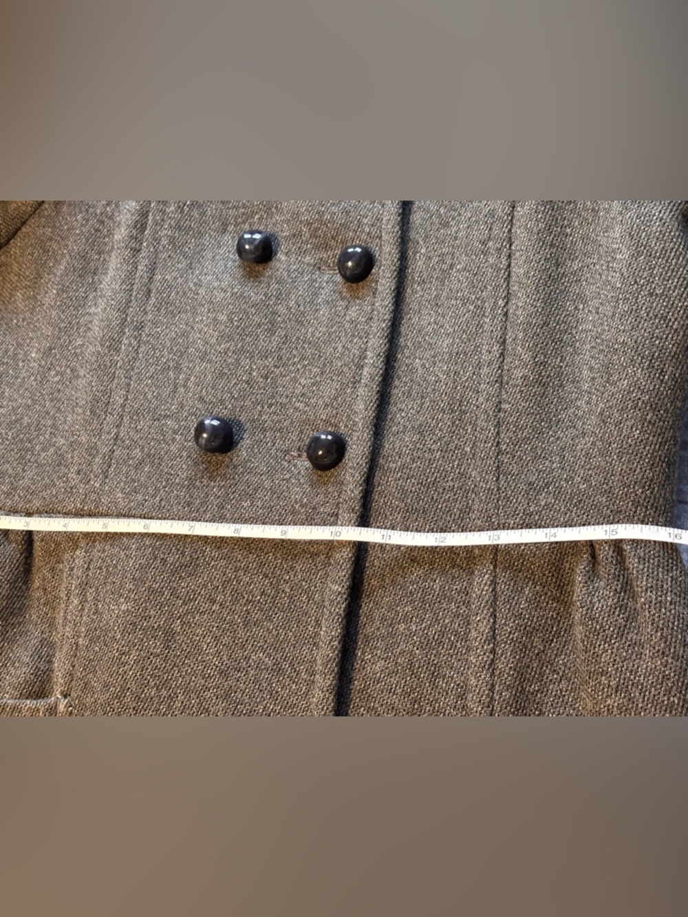Zara Woman Gray Wool-Blend Double Breasted Pea Coat Women’s Size Medium - Picture 9 of 9
